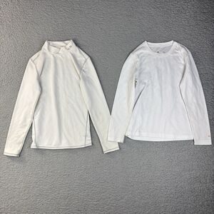 C9 Champion Youth M Shirts 8-10 Long Sleeve White Base Layer Thermal Lot 2 *READ
